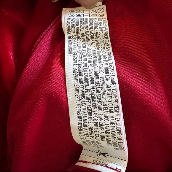 Red Velvet Cami Slit Dress - Picture 4 of 4